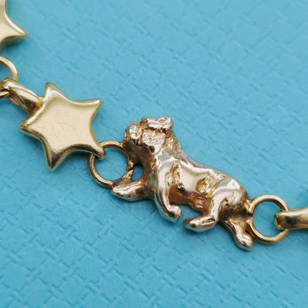 OOAK Vintage Tiffany & Co. Chain Of Star Bulldog Puffed Link 18k YG Bracelet - Picture 4 of 12